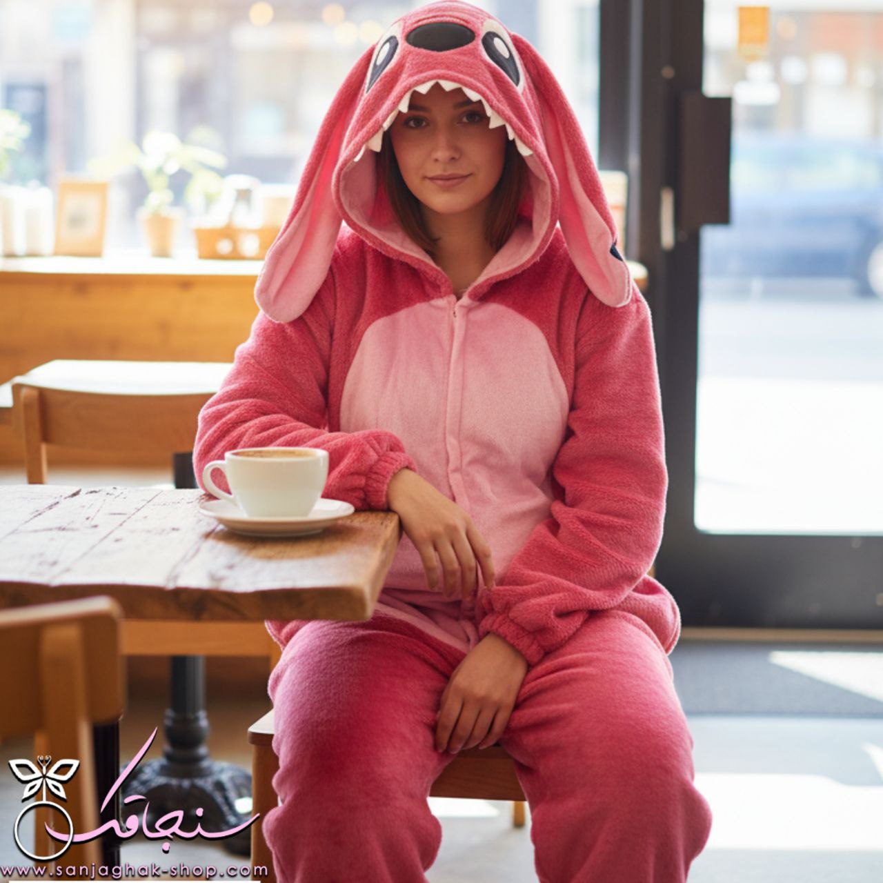 سرهمی و پاپوش استیچ صورتی (آنجل)