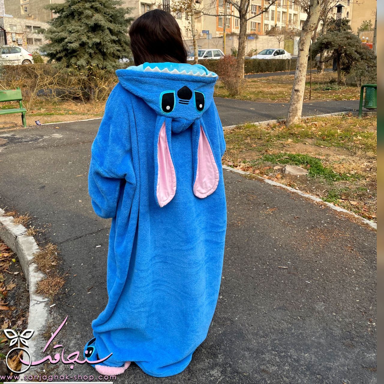 هودی پتو استيچ آبی