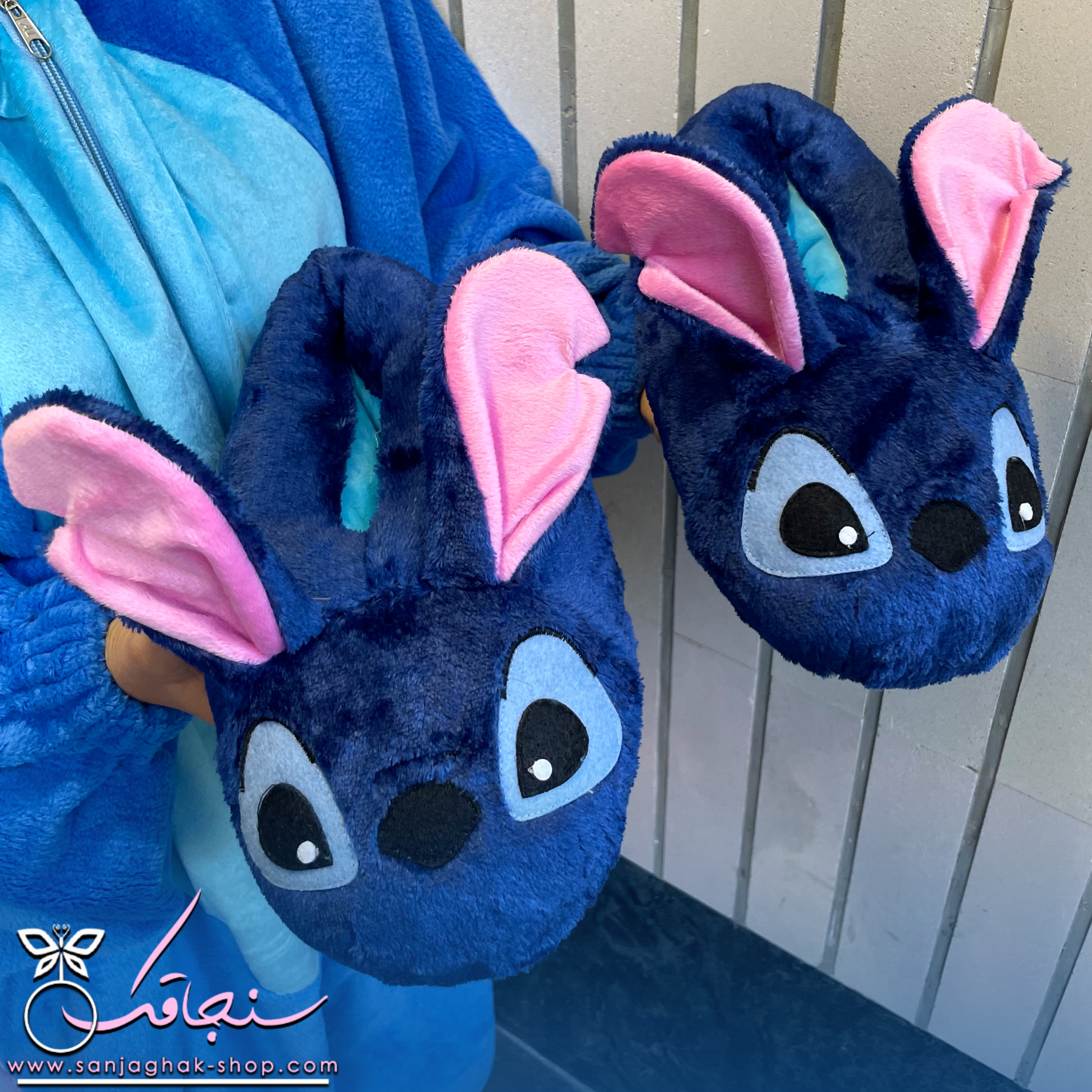 اسليپر استيچ آبی(كف چرمی)