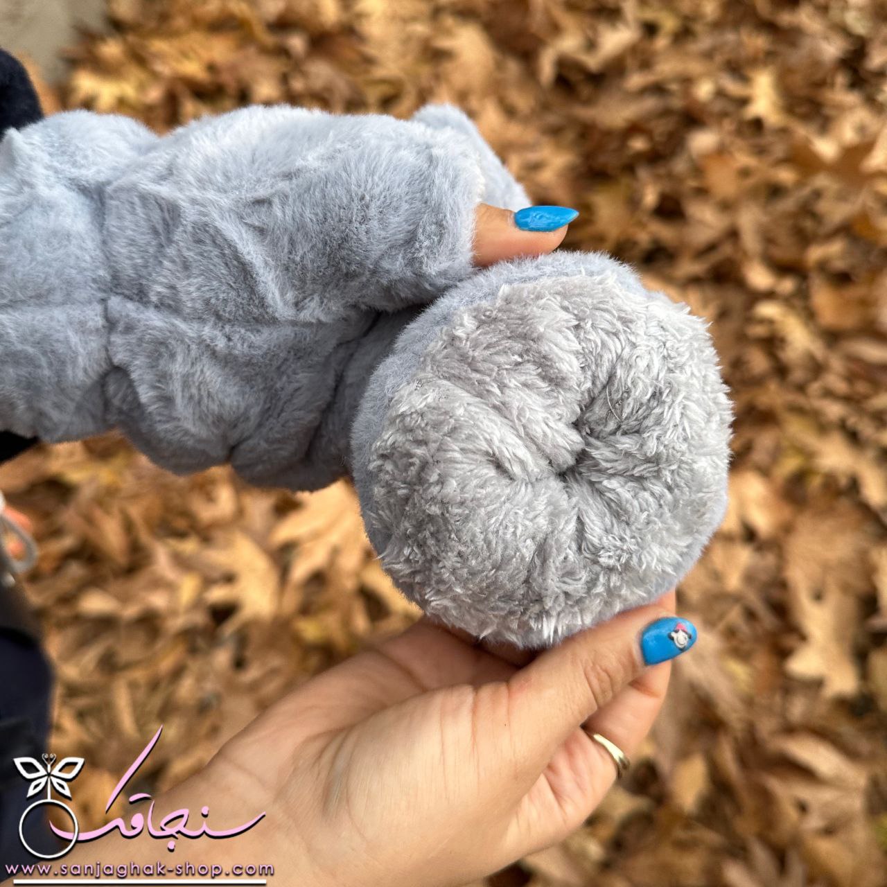 دستكش پنجه گربه رنگ طوسی