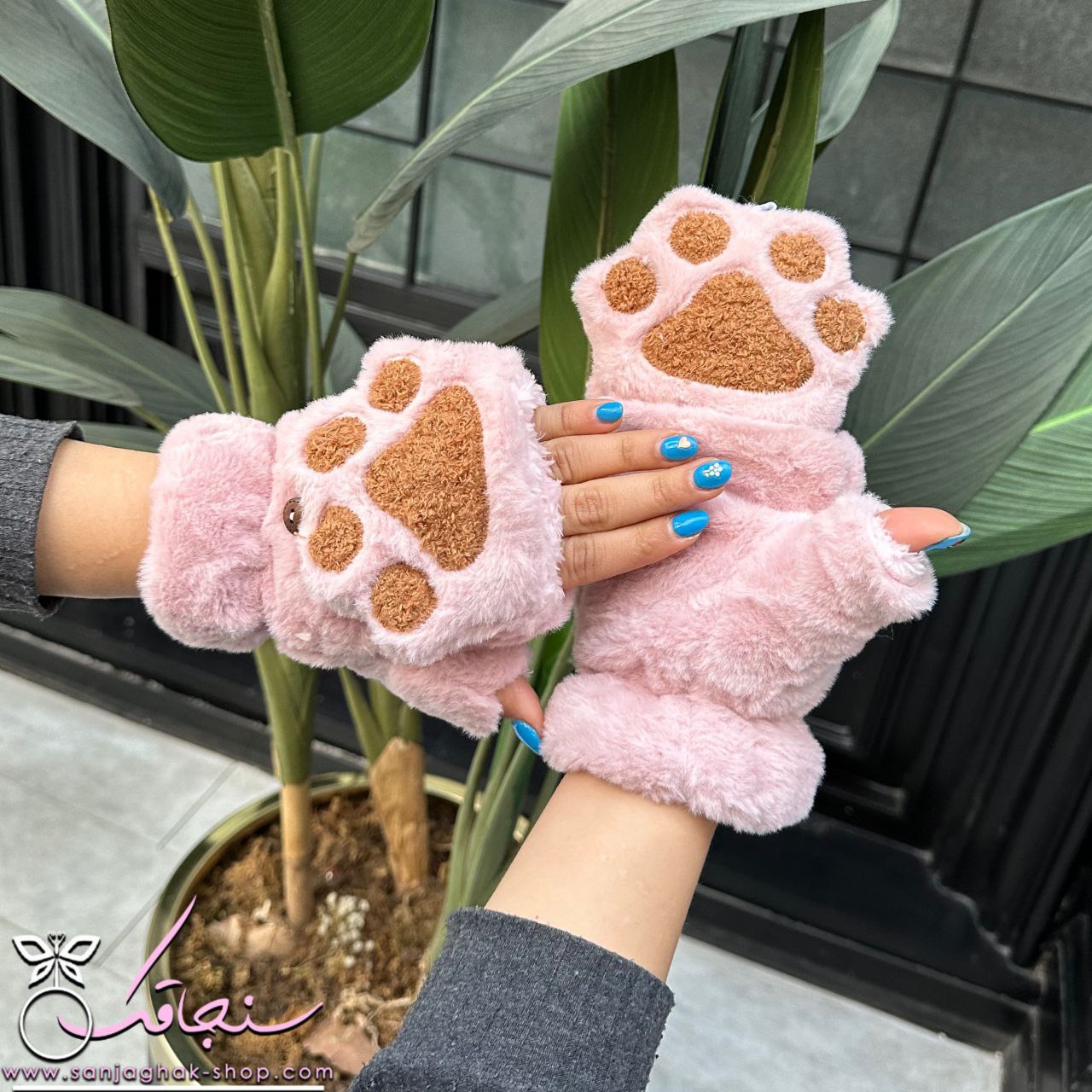 دستكش پنجه گربه رنگ صورتی