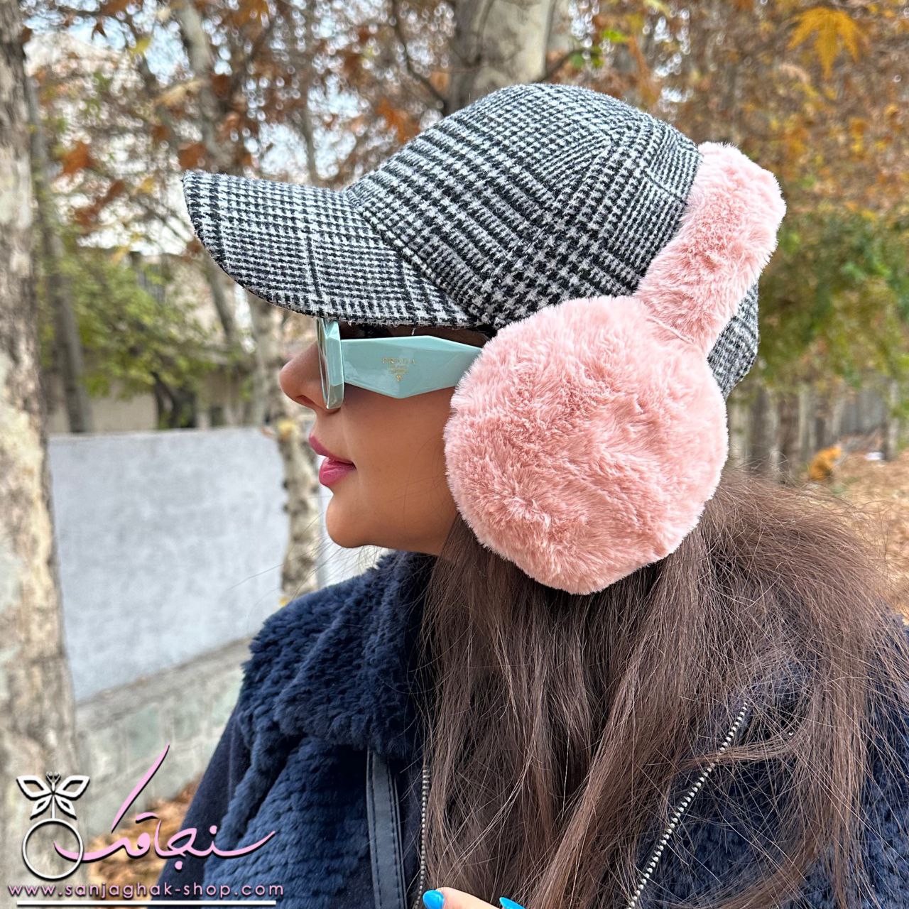 گوش گير زمستانی پشمالو صورتی