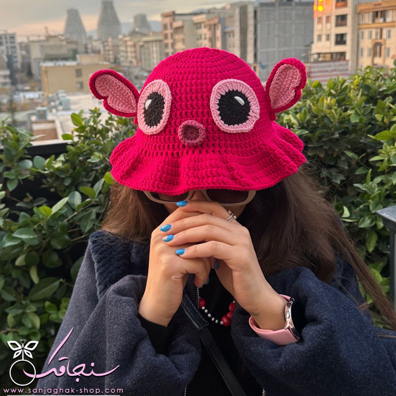 كلاه بافت استيچ و آنجل