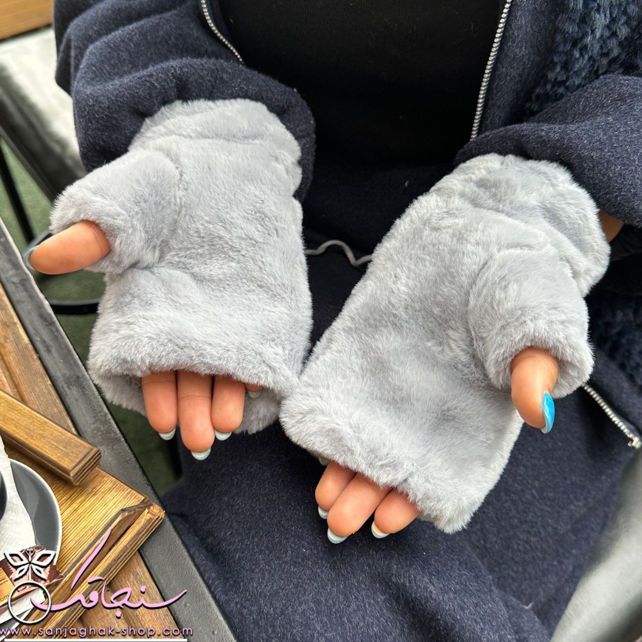 دستكش خزدار تدی طوسی