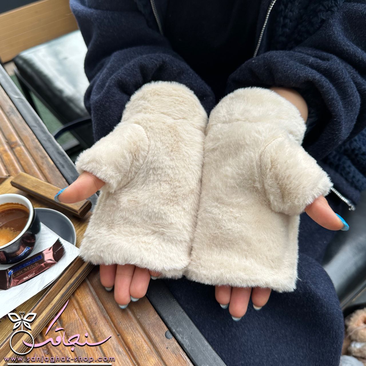 دستكش خزدار تدی کرم