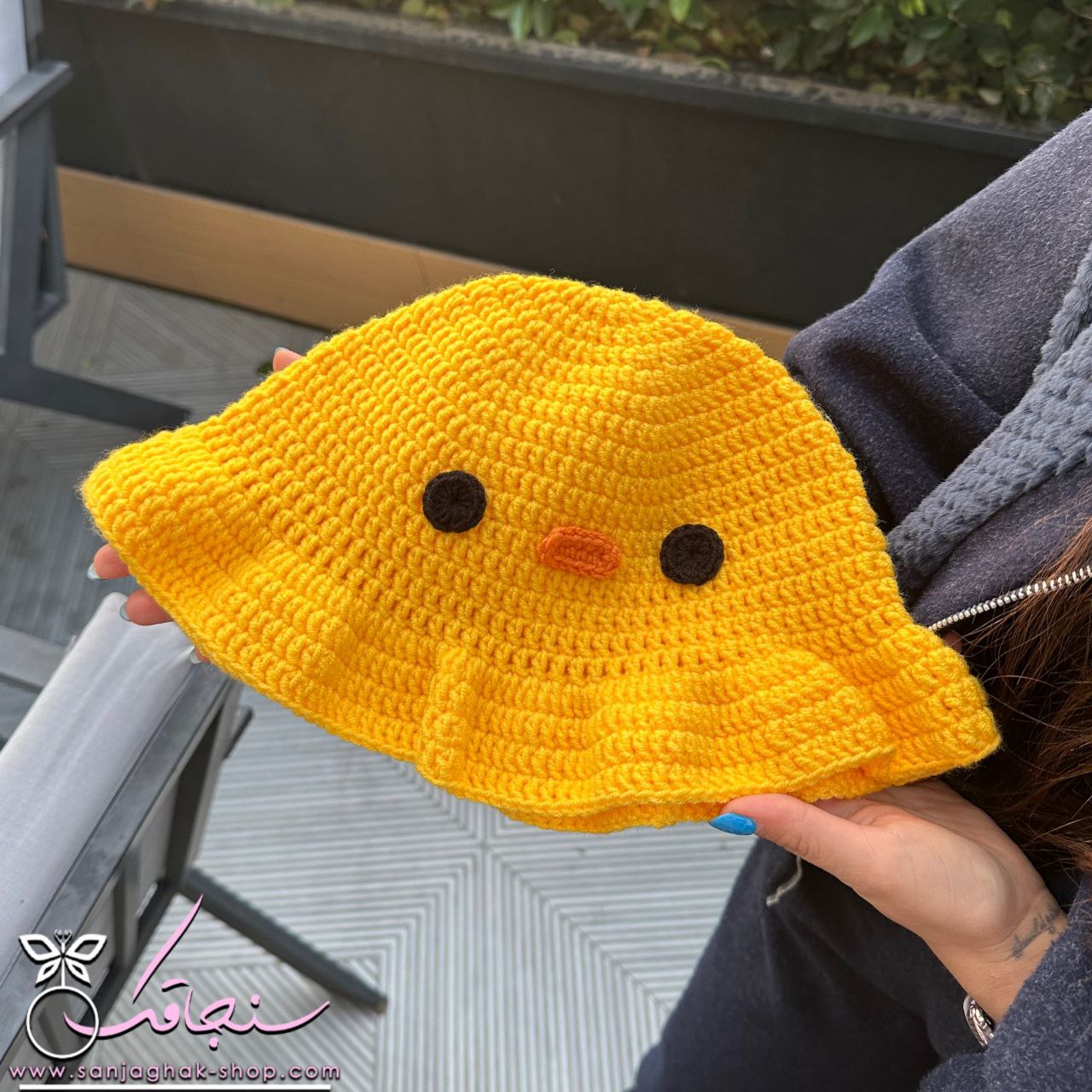 كلاه بافت طرح جوجه🐣