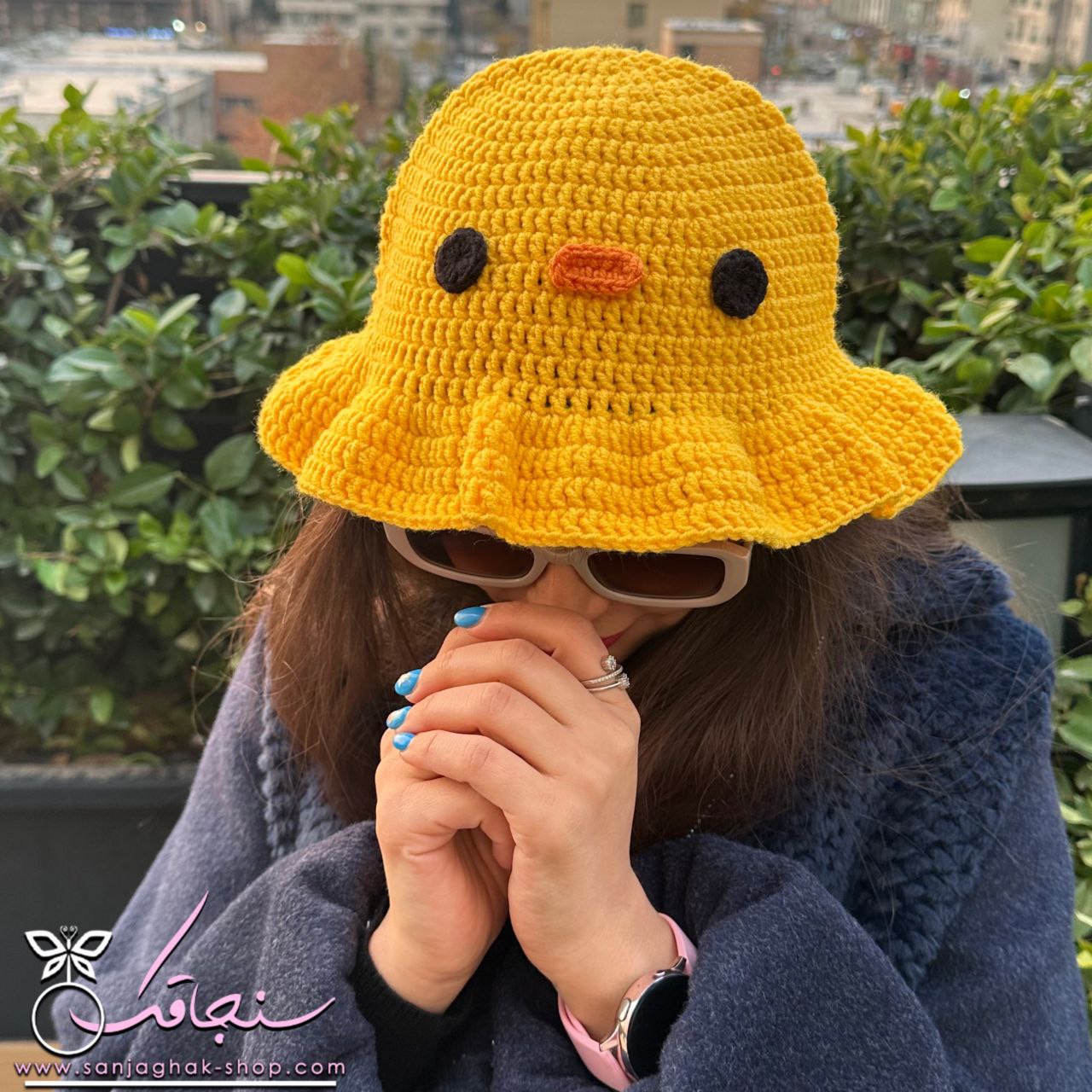 كلاه بافت طرح جوجه🐣