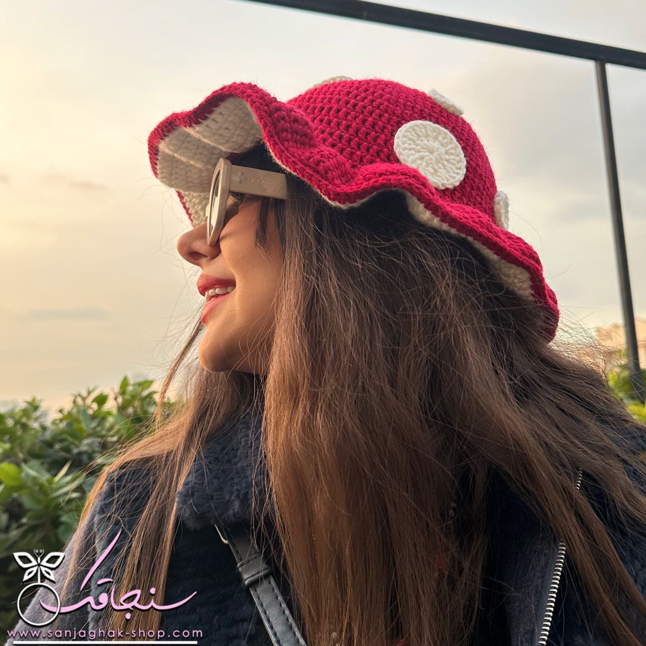 كلاه بافت طرح قارچ🍄