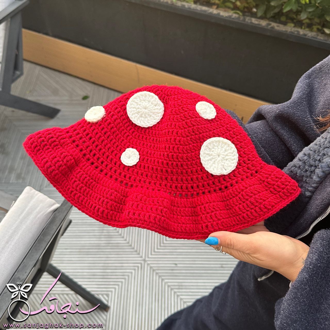 كلاه بافت طرح قارچ🍄