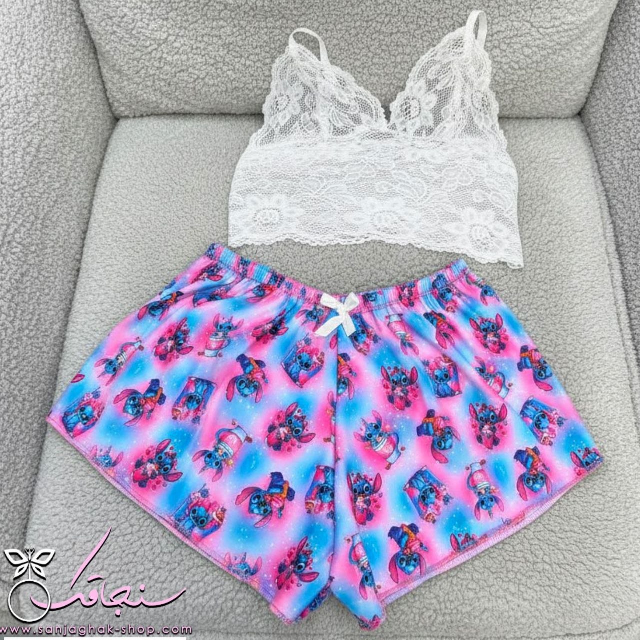 تاپ گيپور و شلوارک استيچ