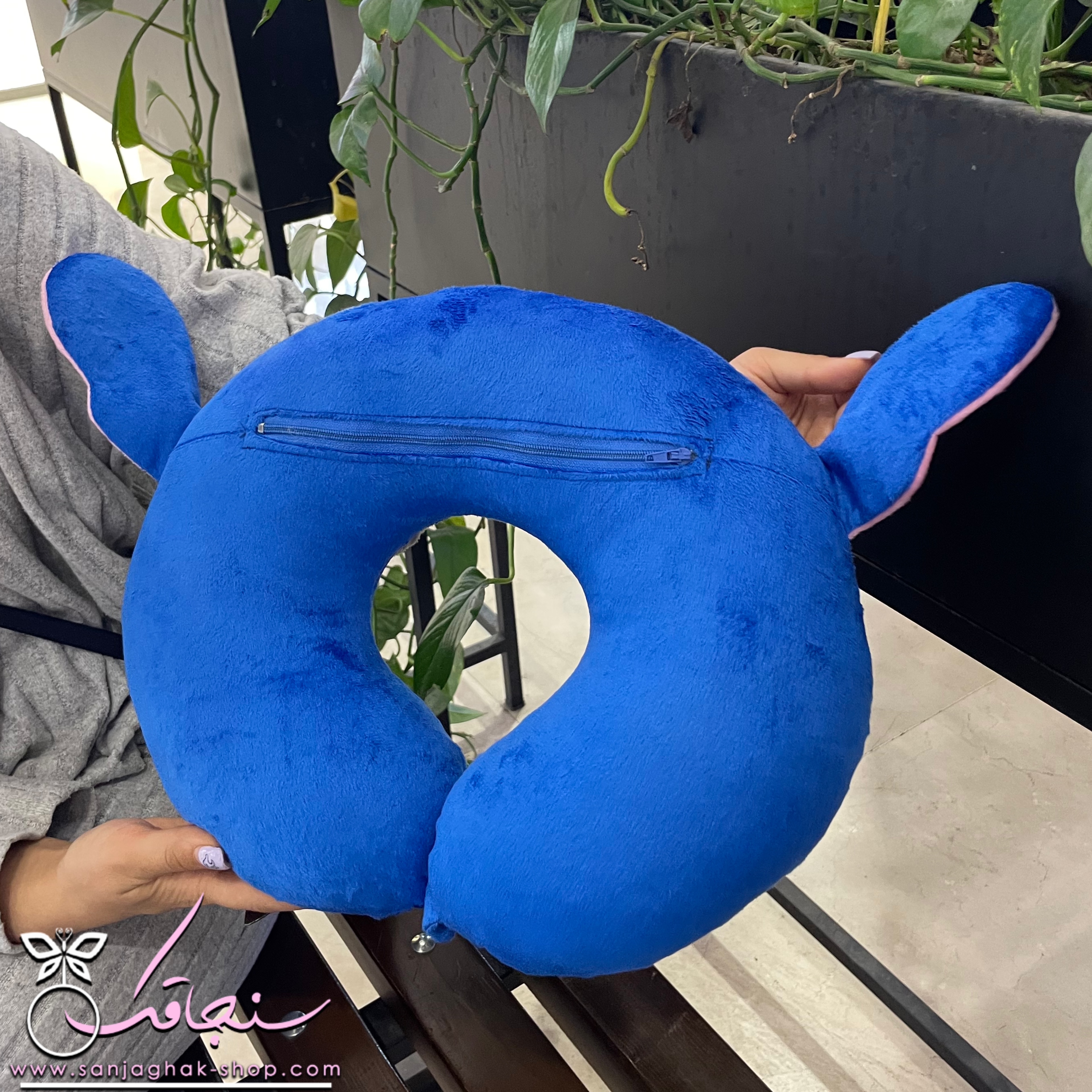 بالشت دورگردنی استيچ (آبی تيره)