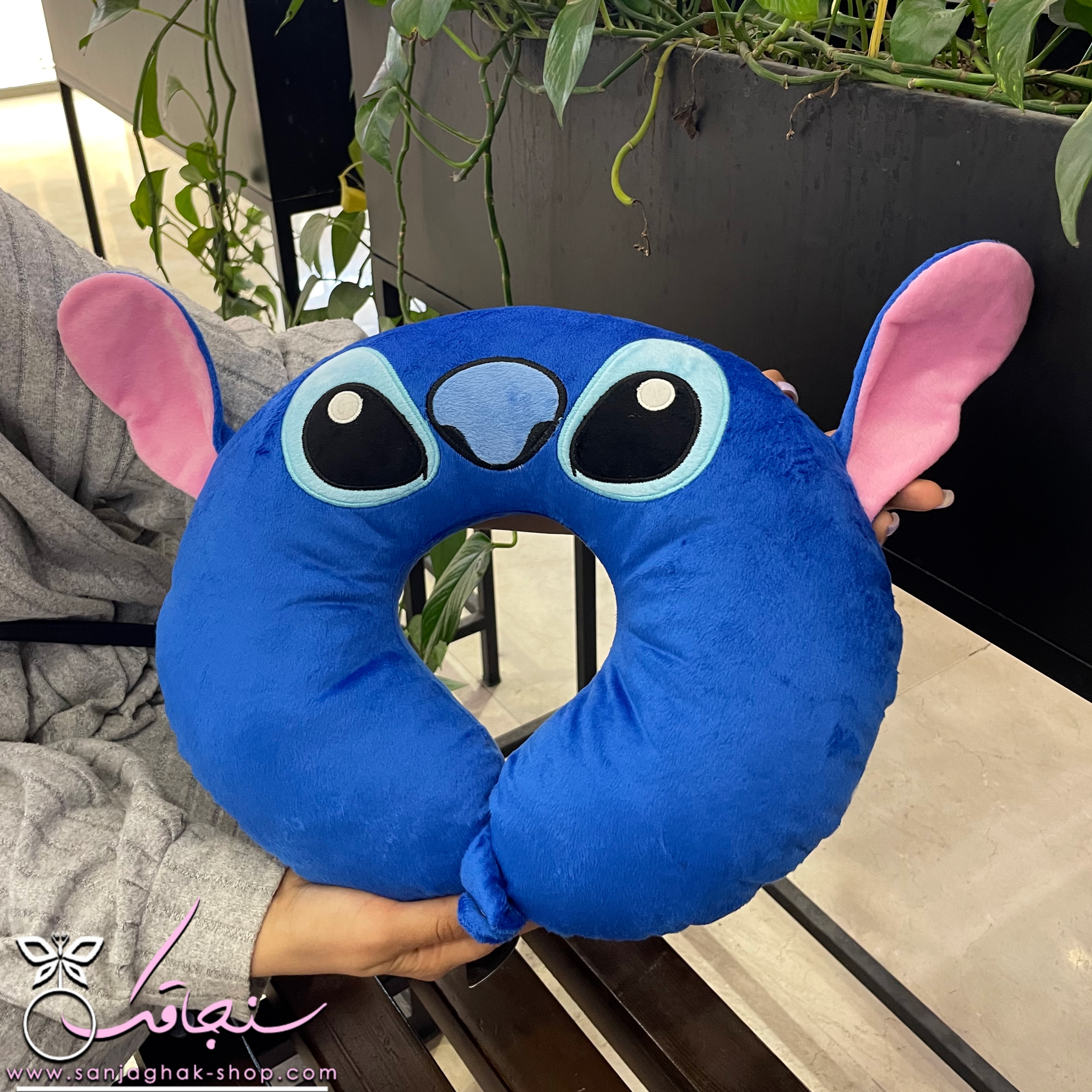 بالشت دورگردنی استيچ (آبی تيره)