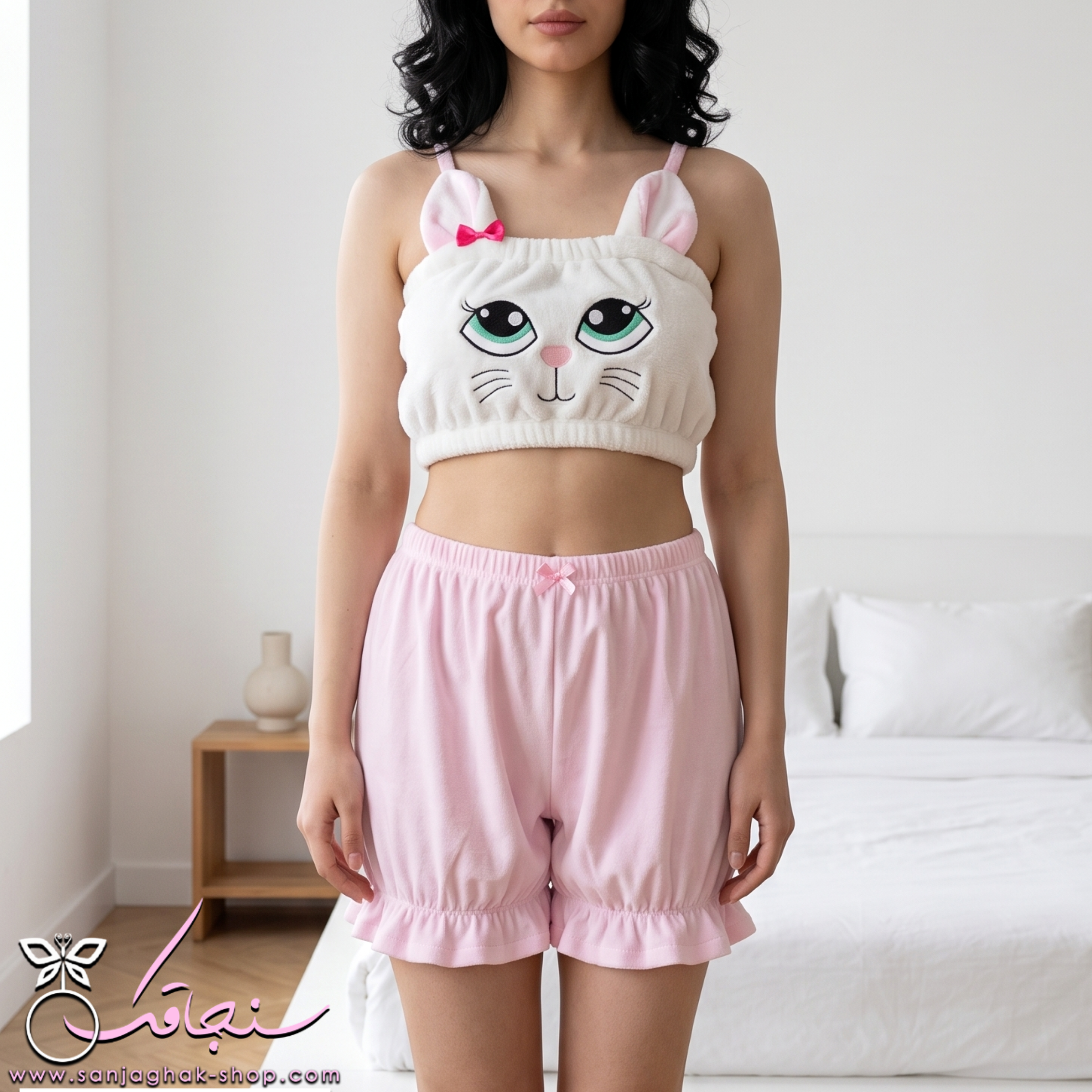 سِت نيم تنه شلوارک گربه اشرافی🐱